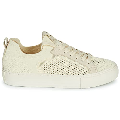 No Name Para Mujer. KNGHFX0 Zapatillas De Tejido Con Cierre De Cordones Beige (37), Tela, Plano, Casual - 2