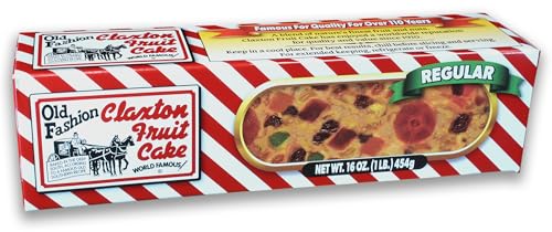 Claxton Fruit Cake – 1-Lb. Regular Recipe | Old Fashioned Holiday Fruitcake Packed in Signature Claxton Gift Carton | A Traditional Holiday Favorite