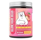 Biotin Gummibärchen - Vitamine für Haare, Haut und Nägel, 5000 µg Biotin, Zink, Selen, Vitamine B6, C, E, L-Lysin, unterstützt Haarwachstum & Hautbild vegan & zuckerfrei – TRUEBEARS GLOW HAIR BEAR