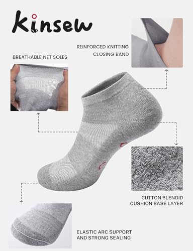 Ankle Socks Light Cushioned 6 Pack Foot Massage Acupressure Pointer Low Cut Light Exercise US 6-124