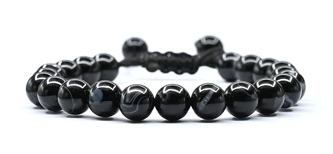 Divinity Natural Black Banded Agate/Sulemani Pure Certified Adjustable Thread Unisex Bracelet Super AAA Quality for Yoga Reiki (B0CL3L5ZQ1) Amazon Price History, Amazon Price Tracker