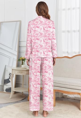 Image of Brosloth Women's Silk Satin Pajamas Pjs Sets Cute Lace Pattern Two Piece Loungewear Set Button Up Pajamas Sleepwear Black