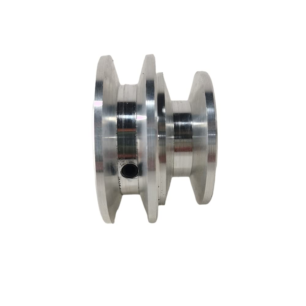 Poulie à courroie trapézoïdale à double rainure en aluminium – Diamètre extérieur 40/50 mm, alésage fixe 8-20 mm for courroies de type A/O, accessoire d'entraînement moteur(14mm)