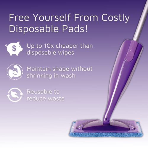Upgraded Reusable Mop Pads Compatible with Flash Powermop, Washable Asorbing Mop Cloth for Spray Mop, Effectively for Tough Grime on Any Floor Types