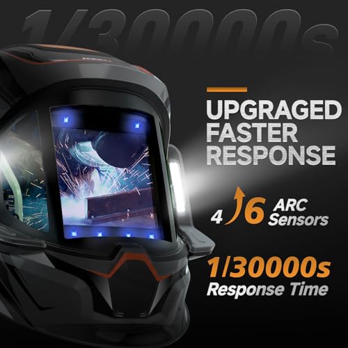 Image of ANDELI Welding Helmet - 180 Panoramic 6 Arc Sensor True Color Auto Darkening Welding Helmet with Light and Motion Sensing, 2100mAh Rechargeable Battery for TIG /MIG /Cut /Grind Moner LED