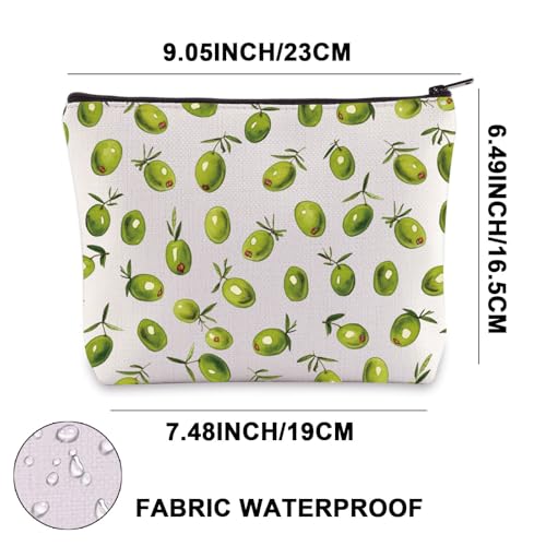 G2TUP Olives Makeup Bag Olives Lover Gifts Olive Leaf Gifts Olive Branch Zipper Bag Oliver Themed Gifts (GreenOlives)2