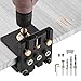 Produktbild Ampvolts 6/8/10/15mm Holzdübel Bohrschablone Möbelbau - 3 in 1 Bohrlehre für Die Holzbearbeitung Exakte Dübellöchre, Dübelhilfe mit Positionierungsclip Bohrer Perforator, Bohrhilfe