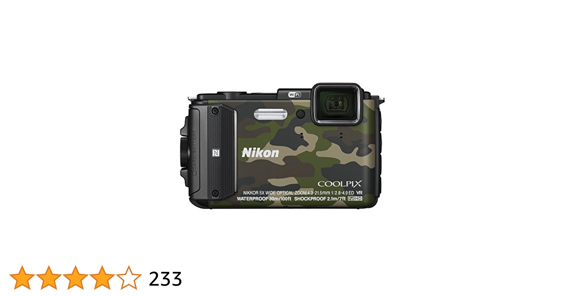 Nikon COOLPIX AW130 カモフラージュ Amazon.com : Nikon - Coolpix AW130 16.0-Megapixel Waterproof