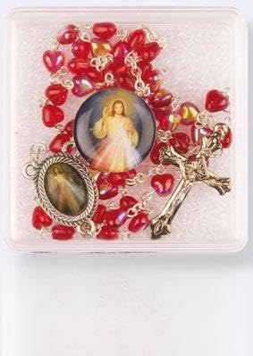 Divine Mercy Rosary Beads Aurora Borealis Finish Catholic