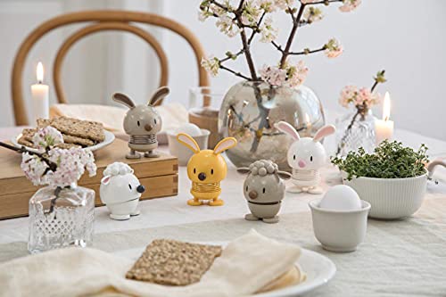 Hoptimist Osterhase, Osterdeko, Niedliche Tischdeko zu Ostern, Kleine Ostergeschenke Erwachsene, Frühlingsdeko Innen, 7,5 x 5,8 x 9 cm, Weiß