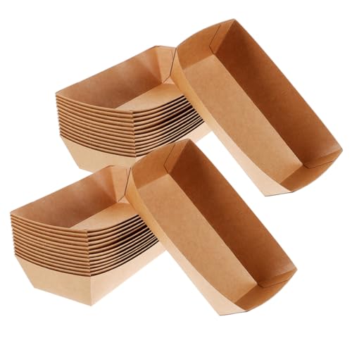 Garneck 200pcs Paper Food Boats Sushi Serving Tray Appetizer Plates for Snack Packaging