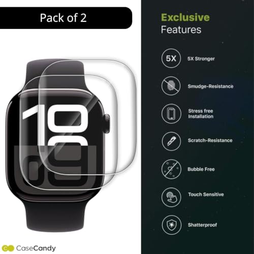 Image of BIGFACE CaseCandy - Pack of 2 Screen Protector Guard for Apple Watch 44mm (Series 6,5,4, SE, SE2, SE3) | Apple Watch Series 6, SE3 Screen Guard (44mm) - HD /Anti Scratch /Bubble Free