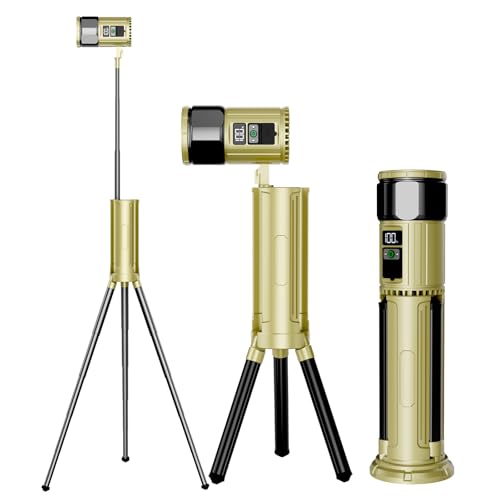 Redcomets Night Fishing Light,Rechargeable LED Spotlight Flashlights 2800 High Lumens,IPX8 Waterproof,Large Searchlight for Fishing, Hiking and Camping with Tripod