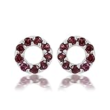 Ravishing Impressions Pendientes de plata de ley 925 con granate natural y contemporáneo, perfectos para cualquier ocasión
