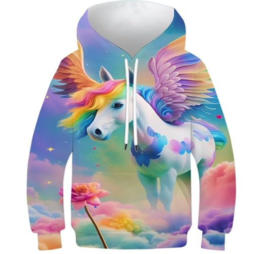 Pull décontracté contre le froid de l'automne sweat licorne enfant