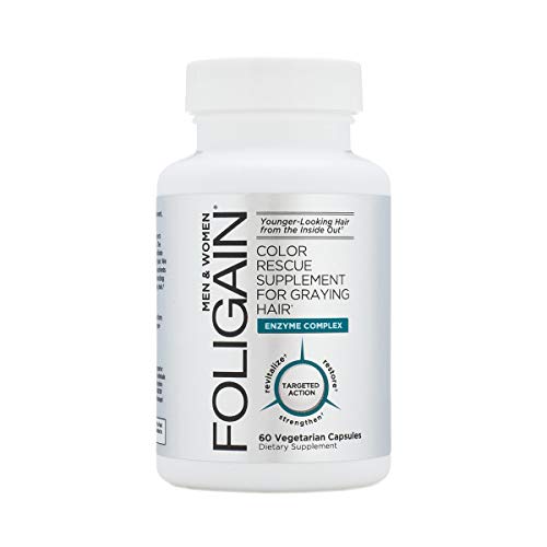 FOLIGAIN Anti-grey - Supplement tegen grijs haar - Voorkomt en bestrijdt het grijs worden van het haar - Katalase - 60 Capsules