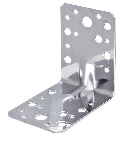 Alberts 848224 Schwerlast-Winkelverbinder mit Sicke | Edelstahl | 90 x 90 x 65 mm | 10er Set