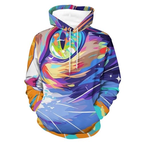 Sweatshirt chat coloré hoodie confortable contre la fraîcheur