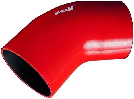 Upgr8 Universal 4-Ply High Performance 45 Degree Elbow Coupler Silicone Hose (4.0"(102MM), Red)