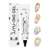 SARA FRIENDS 3D Embossing JJYU-ING Gel for Nail Art, Glitter Silver 10g(0.35oz) 3D Nail Polish Gel alternatives Embossed Character Nail Art Design Color Drawing DIY at Home Made in Korea