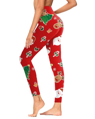 GAYHAY High Waisted Leggings for Women - Soft Opaque Slim Tummy Control Printed Pants for Running Cycling Yoga