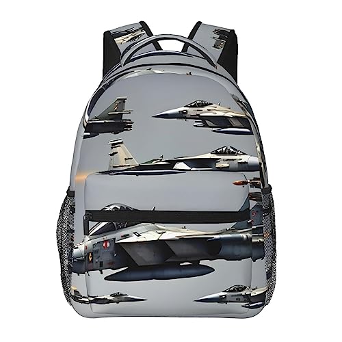 Mochila de viaje americana y brasileña con aviones de combate para hombres y mujeres