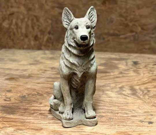 Concrete German Shepherd Dog FigureRealistic Shepherd Figurine Police Dog Memorial Stone Figure