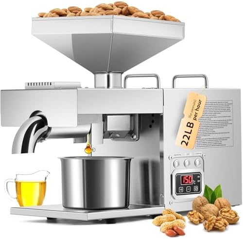 CGOLDENWALL 3000W Commercial Oil Press Machine Oil Extractor Expeller with Intelligent Temperature Controller/Industrial Motor/All Stainless Steel/CE (110V, US Plug)