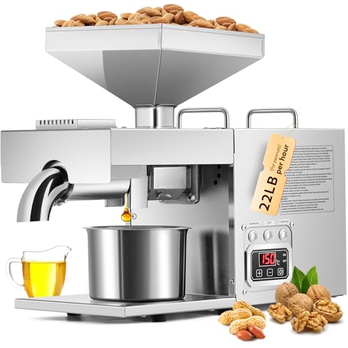 Image of CGOLDENWALL 3000W Commercial Oil Press Machine Oil Extractor Expeller with Intelligent Temperature Controller/Industrial Motor/All Stainless Steel/CE (110V, US Plug)