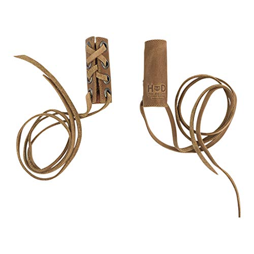 Hide & Drink, Leather Hair Ties (2 Pack) / Ponytail/Braid Holder/Wraps/Long Hair Accessories, Handmade Includes 101 Year Warranty (Single Malt Mahogany) #TOP1