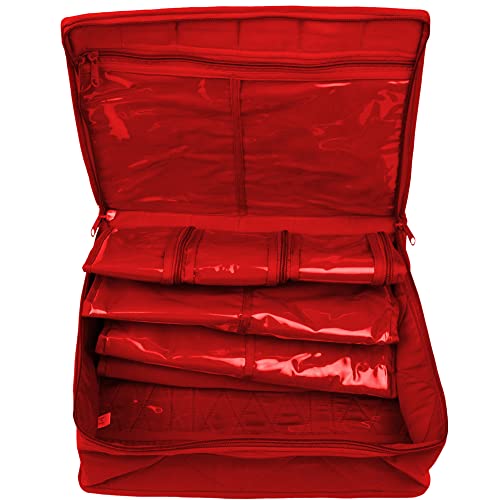Yazzii Crafter's Companion Organizer Bag With 16 Pockets - Arts & Crafts Storage Tote Organizer - Multipurpose Storage Organizer For Crafts, Sewing & Quilting Notions, & Art Supplies Red #TOP3