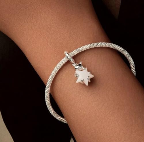 Charm de gato luminoso de plata 925 compatible con pulsera de abalorios 2