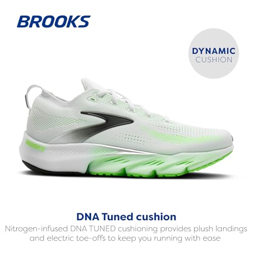 Brooks Men’s Glycerin Flex Neutral Running & Walking Shoe - White/Green Gecko/Phantom - 11 Medium - image 2