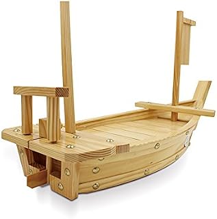 HUANGYIFU Wooden Sushi Tray Serving Boat Plate Large Size 40-60cm/15”-23” for Restaurant