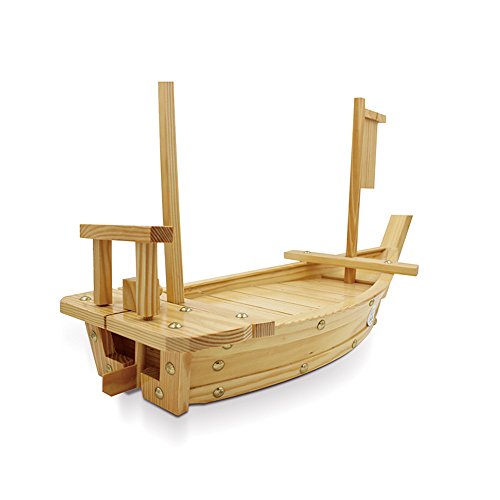 HUANGYIFU Wooden Sushi Tray Serving Boat Plate Large Size 40-60cm/15”-23” for Restaurant