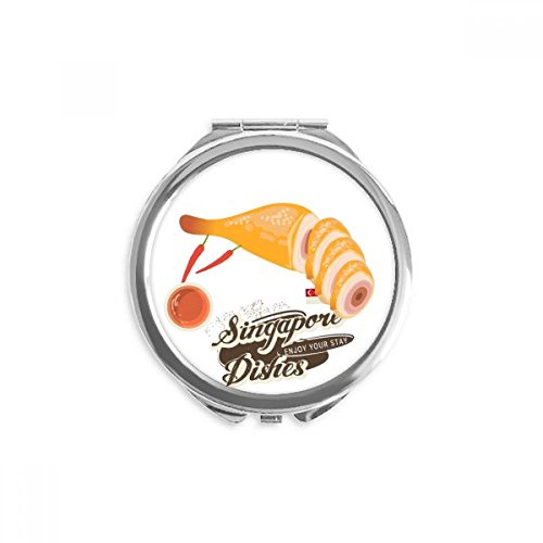 Miroir de maquillage hainanese poulet traditionnel singapour rond à la main multicolore