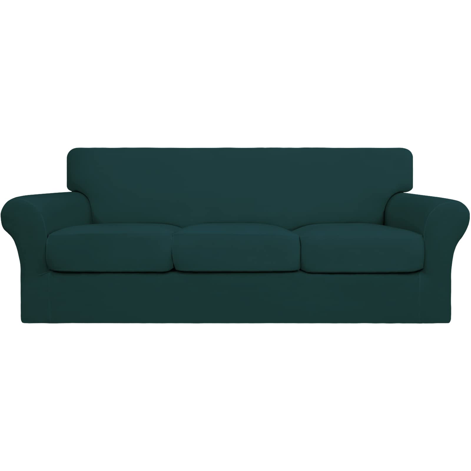 Easy-Going Weiche Stretch-Couchbezüge für Hunde, waschbar, Sofa-Schonbezug für 3 Separate Kissen, elastischer Möbelschutz für Haustiere, Kinder (Sofa, tiefes Blaugrün), 4 Stück