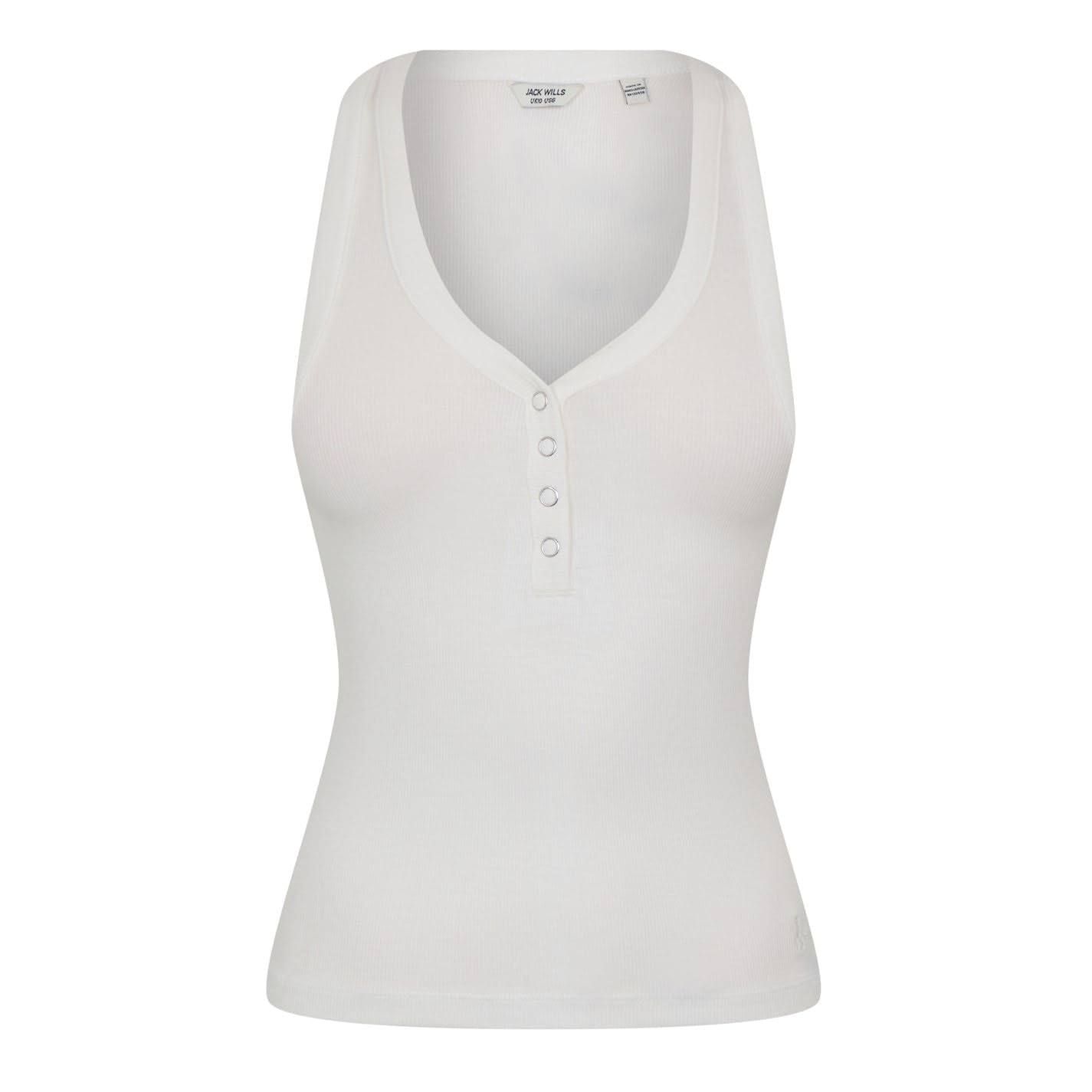 Jack Wills Women's Short-Sleeve Polo Shirt - Vintage White - 12 (M)