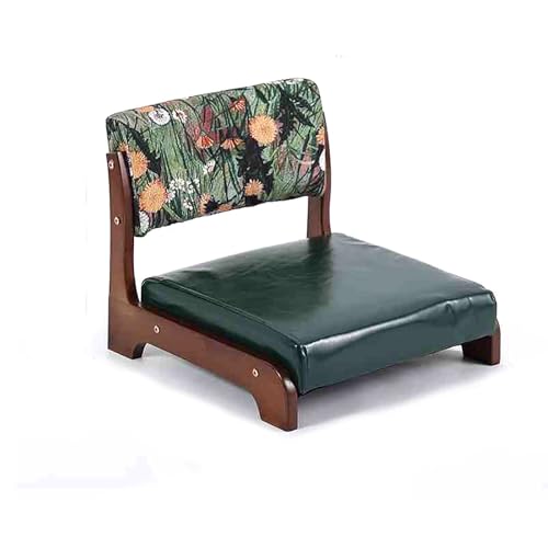 Chaise Tatami en Bois Massif et Cuir PU | Confort Noble Japonnais