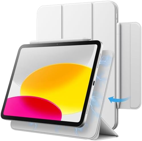 JETech Magnetic Case for iPad (A16) 11th/10th Gen, White