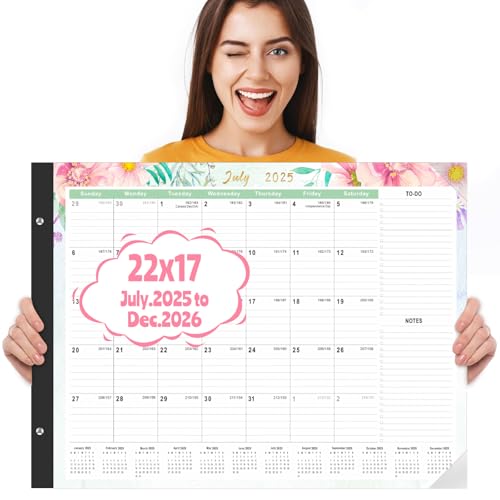 Gannyfer Desk Calendar 2025-2026 - 18 Month Large Calendar July 2025 - Dec 2026, 22" x 17" Desktop Pad Calendar, Office Supplies Perfect for Planning and Organizing In Your Home, School or Office