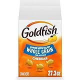Goldfish Cheddar Cheese Crackers, Baked with Whole Grain, 27.3 oz Carton