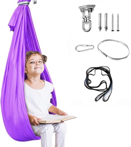 Aokitec Therapy Swing for Kids with Special Needs (Hardware Included) Snuggle Swing Cuddle Hammock Indoor Adjustable Aerial Yoga for Children with Autism, ADHD, Asperger, Sensory Integration