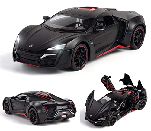 Image of Alloy Car Model Diecasts Metal Toy with Sound /Light /Pull-Back Off-Road Vehicles Car Model Collection Kids Toys Gift Multicolor Pack of 1 (1:24 Lykan hypersport)