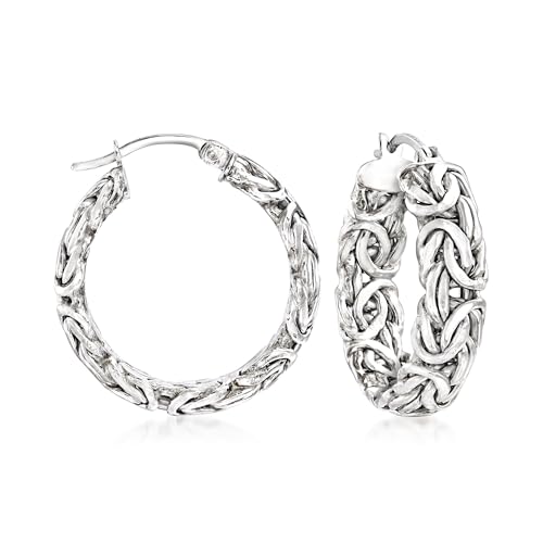 Ross-Simons Sterling Silver Byzantine Hoop Earrings