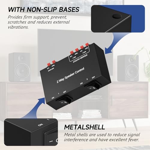 Image of Y.D.F 2-Channel(1 in 2 Out) Speaker Selector Switcher Box with Terminal Claps 150W RMS per Channel High-Fidelity Audio Transmission