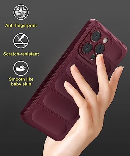 Image of WOW IMAGINE Ultimate Silicon Back Cover Case for Apple iPhone 13 Pro | Military Grade Drop Protection Shockproof Bumper | Anti-Slip Grip | Scratch Proof Micro-Fibre Cloth Inside (Crimson Red)