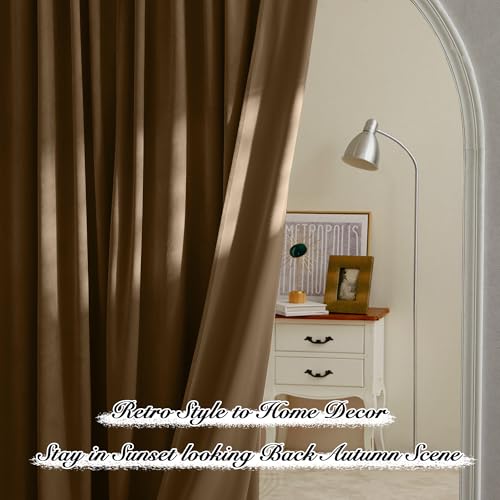 PONY DANCE Velvet Curtains 84 inch for Living Room - Soundproof Classic Solid Curtains for Bedroom,Set of 2 Panels,Brown,52Wx 84L by PONY DANCE - Image 7