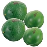 ARTSEWPLY 4 Stück Künstliche Kokosnüsse Realistische Tropische Dekoartikel für Zuhause und...