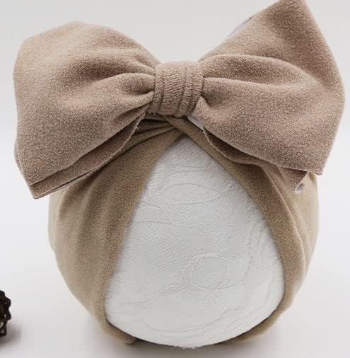 DRESHOW BQUBO 5 PCS Baby Cotton Hats Big Bow Knotted Headwrap Turban Baby Infant Beanie Baby Girl Soft Toddler Cap for Winter - Image 3